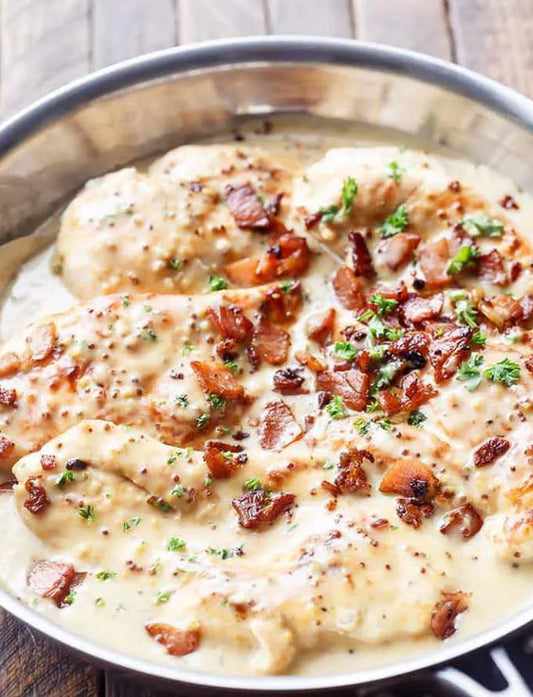 Honey Creamed Chicken with Bacon