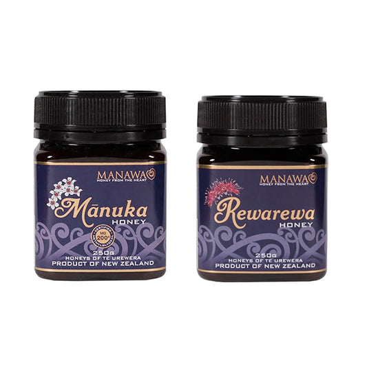 2 Honey Gift Pack - Mānuka 250g + Rawarewa 250g