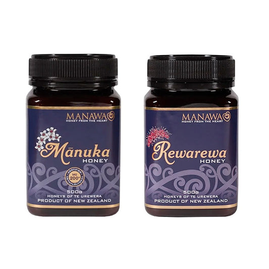 2 Honey Gift Pack - Mānuka 500g + Rawarewa 500g