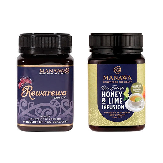 2 Honey Gift Pack - Rawarewa 500g + Raw Forest Honey & Lime Infusion 500g