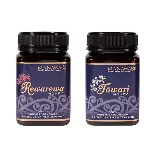 2 Honey Gift Pack - Rawarewa 500g + Tāwari 500g